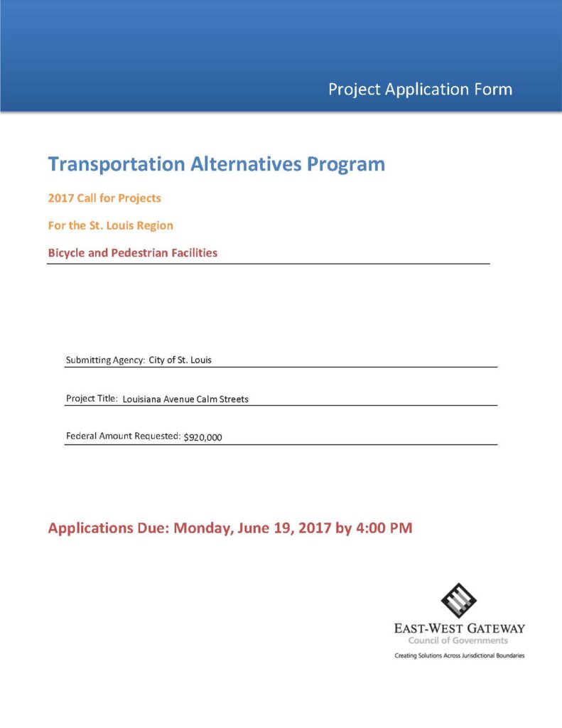 2017 TAP City of St. Louis Louisiana Avenue Calm Streets